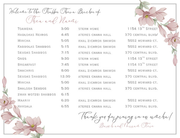 white magnet box itinerary